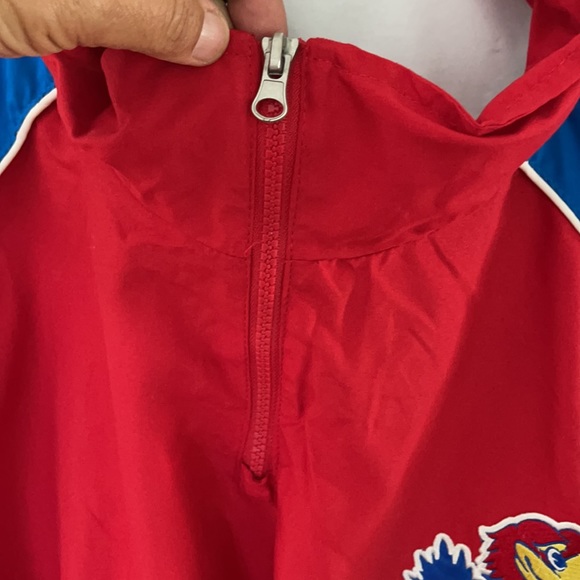 Jayhawks , University of Kansas. Pull-over ,Wind breaker.  XXL.Big Logo .Vintage - Picture 6 of 13